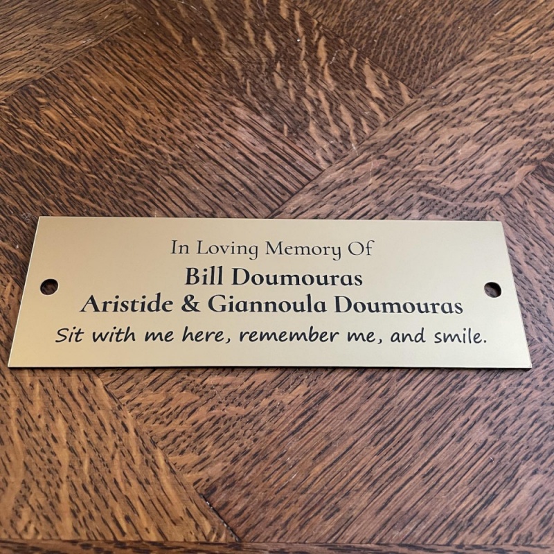 Memorial plaque in remembrance outdoor bench plaque personalised 15 x 4 or 5cm 5.9 x 1.57 or 1.96 inch various colours we also offer custom sizes